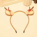 Brown reindeer antler headband with white fur balls and red berries holiday accessory - Headband 8# (Single)