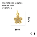 Détail du pendentif trèfle plaqué or 18K avec zircon, dimensions 10mm par 8mm - Fleur Dorée G (G-1)