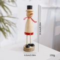 Handcrafted wooden snowman Christmas decoration with scarf and top hat standing on wood base - Standing Snowman Style / Standing Snowman Style