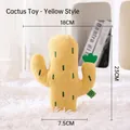Gele cactus knuffel voor katten met kattenkruid en knisperpapier, 23 cm hoog - Geel