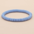 Hemelblauwe bohemien heishi-armband van polymeerklei met rekbare band voor dames - Hemelsblauw
