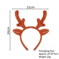 Brown plush reindeer antler headband for Christmas with 24cm by 21cm size dimensions - Small Antlers Brown
