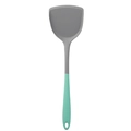 Grey and teal dual-tone silicone kitchen spatula with ergonomic non-slip handle - Grey Green Spatula
