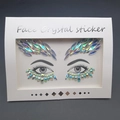 Iridescent AB face crystal stickers with diamond and teardrop shapes for makeup - 1068