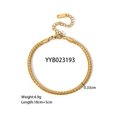 Goldenes Edelstahl S-Glied Schlangenarmband 0,33cm breit mit Karabinerverschluss 18+5cm - Schlangenknochen Armband (YYB023193)