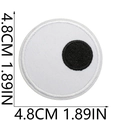 Round googly eye embroidery patch 4.8cm diameter with detailed black and white stitching - No. 3 (Big Eye)