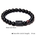 Capricon zodiac natural stone bead bracelet with 8mm black beads and red tiger eye - Capricorn