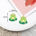 Cute green frog on lily pad enamel pendant charm in gold finish for DIY jewelry - Green Frog