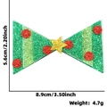 Fermaglio albero di Natale glitterato con pois rossi e stella dorata per ragazze - Fiocco Stella Albero di Natale