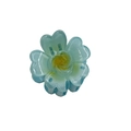 Light blue translucent 4cm floral hair claw clip with yellow gradient center detail - Colorful Plum Blossom Clip / Blue