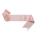 Detail view of Mommy To Be rose gold glitter sash with elegant foil lettering for baby showers - Rose Gold Mommy To Be Sash