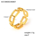 18k vergoldeter Ring aus Titanstahl mit offenem geometrischem Hohlkettendesign - US 7 / Gold
