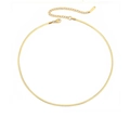Elegant gold plated stainless steel flat snake bone chain necklace with lobster clasp - 2mm Gold 35+8cm (YX33296)