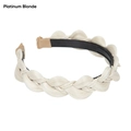Chic platinum blonde braided headband for high-volume hairstyle, anti-slip wide design - Platinum