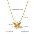 Detalle del colgante de mariposa de oro de 18 quilates con medidas y peso en inglés - Dorado (HC-N40224)