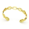 Retro gold open cuff bracelet featuring classic anchor link design on a white background - Anchor Chain Open Style (B)