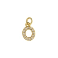 Minimalist 18k gold plated brass letter O pendant necklace with sparkling zircon stones - Letter O