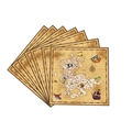 Vintage brown pirate treasure map paper plates and napkins set for themed party decoration - Pirate Napkins (20 Sheets/Pack)