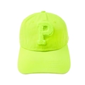 Fluoreszierende grüne Baseballkappe mit 3D-Frottee-Stickerei Buchstabe P aus Baumwolle - Verstellbar / Neon-Gelb-Buchstabe P