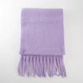 Soft light purple mohair winter scarf with thick tassels in a folded display - Purple Mang (21#)
