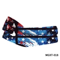 Outdoor cycling arm sleeves featuring blue and red American flag star print design - Splatter Splash US Flag(MGXT-018)