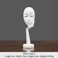 Abstrakte nordische Maskenskulptur aus Harz in Weiß, minimalistische Deko für den Schreibtisch - Gesichtsmaske Denker Weiß Stil