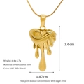 18K PVD gold plated 304 stainless steel necklace with a fluid lava heart pendant design - Dynamic Melted Heart (PJ40)