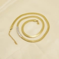 Collier maille serpent plaqué or 18 carats avec pierres de zircon rectangulaires - Or avec zircone blanche