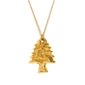 Collar de acero inoxidable chapado en oro de 18K con colgante de árbol de Navidad - Dorado