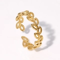 Gold Minimalist Olive Branch Leaf Style (JR337-G7)