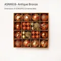 Bronze Christmas ball ornament set with matte and glitter finishes in 42 pieces - Asnx616 (bronze) 42-pack