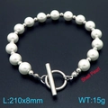 Elegante bracciale con perle a conchiglia e chiusura a levetta placcato oro 18 carati - Stile con Chiusura a T Argentata (KB202762-Z)