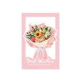 Rosa 3D-Blumenstrauß-Grußkarte mit 'Best Wishes' Aufdruck für besondere Anlässe - Rosa