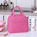 Insulated rose red lunch bag with dual handles and waterproof Oxford fabric for meals - Rose Red Simple Insulated