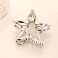 Pinza per capelli a forma di stella in lega argento lucido con molla in metallo - Argento