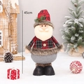 Lindo muñeco Papá Noel de 45cm en tela de cuadros rojos para adornos navideños - Papá Noel (45cm)