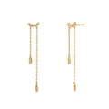 Elegant gold tassel earrings for women featuring sparkling rhinestones on white background - 3-Gold Long Tassel Chain