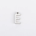 Polished silver stainless steel letter E pendant charm for DIY jewelry making - E (Bracelet Accessory) / Steel