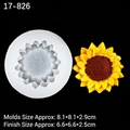 Sunflower silicone mold with dimensions for DIY aromatherapy candle and cake decorating - Clear