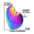 Detailed size specifications for heart-shaped stainless steel earrings with rainbow plating - Heart Mirror-Iridescent