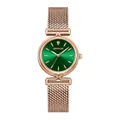Elegant rose gold watch with green sunray dial and mesh strap for women - Rose Gold Green (Mesh Strap)