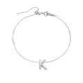 Elegant silver stainless steel anklet featuring a personalized letter K charm for women - Letter K / Silver