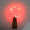Cork shaped wine bottle stopper with glowing red copper wire LED fairy lights decoration - Red