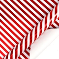 3m Christmas gift wrapping paper roll with metallic red and white diagonal stripes - Aluminized Red Stripe / 43cmx3m
