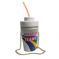 Sparkly silver sequin unicorn tears drink bottle bag with gold chain strap - Silver