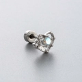Exquisite silver heart-shaped screw-back earring with opal stone and zircon accents - Heart Style (A81-2#)