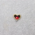 Bohemian Miyuki bead heart pendant with golden rim in red and black colors - 007-Mixed Color Heart Charm