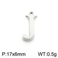 Silver stainless steel cutout letter J pendant charm for jewelry making 17x6mm size - Letter J (KLJ1417-Z) / Steel