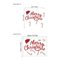 Layout and paste size dimensions for Merry Christmas wall decal with Santa hat - ZA167 / 30x40cm / 1pc