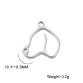 Zilveren holle hondenkop hanger van 304 roestvrij staal voor DIY sieraden maken - Hondenkop / Staalkleur